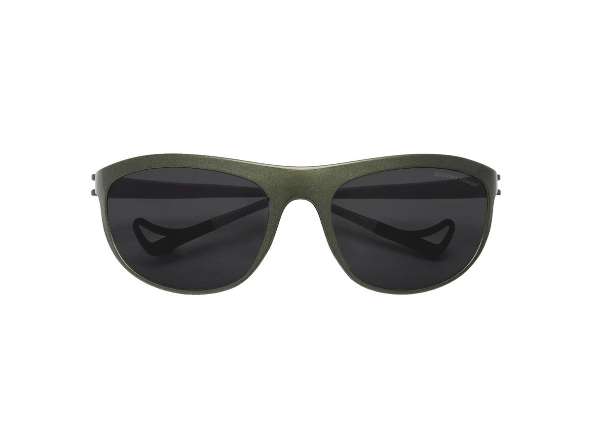 District Vision District Vision Takeyoshi Altitude Master Glasses Silver Sage D+ Onyx Mirror Lenses