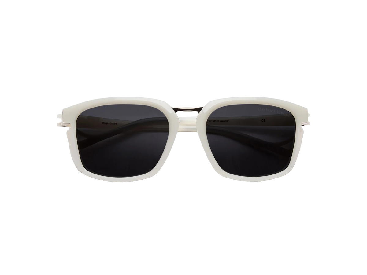 District Vision District Vision Keita Summit Ti Glasses Ivory D+ Onyx Mirror Lenses