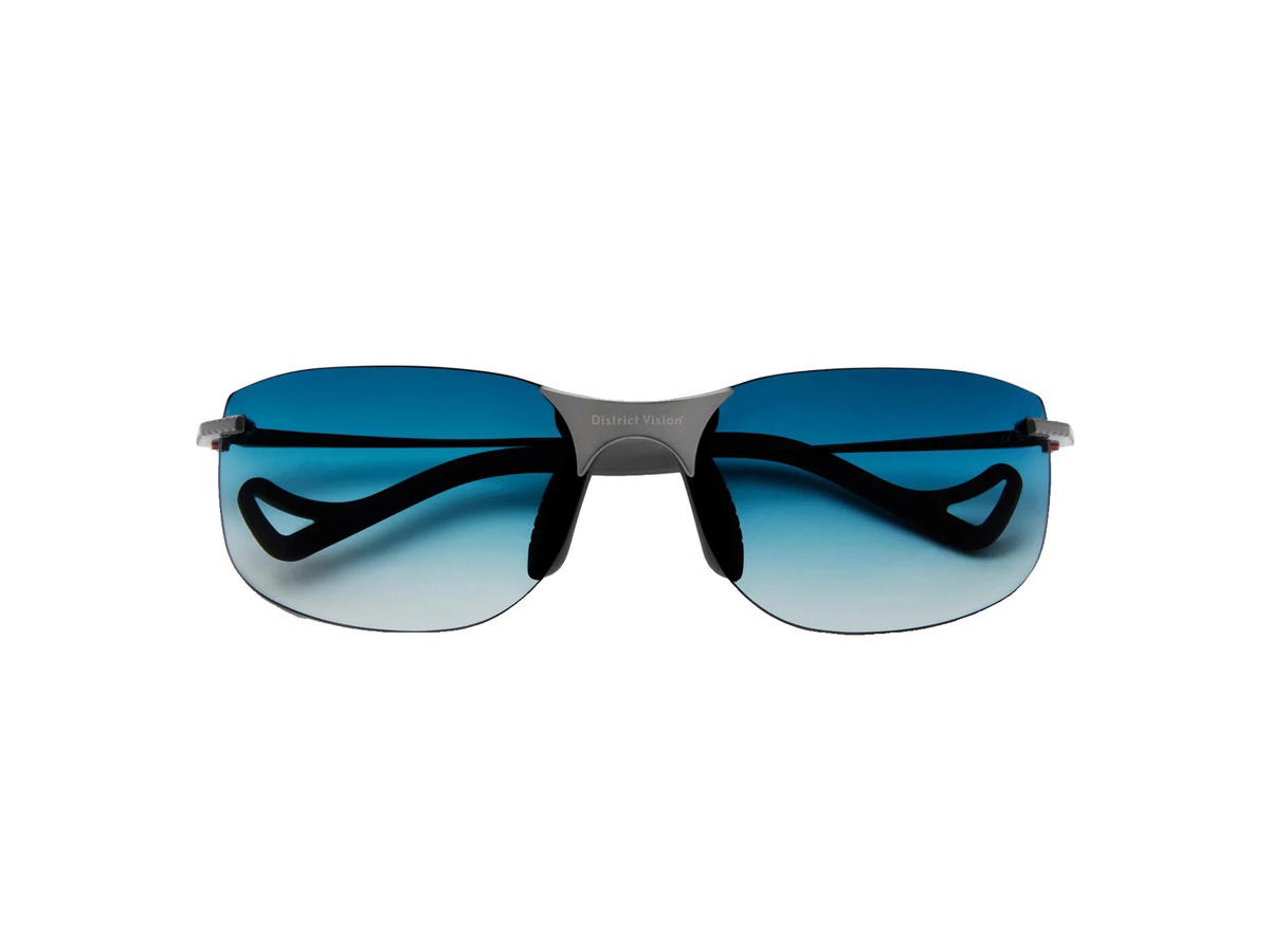 District Vision District Vision Miho Windstream Ti Glasses Glossy Graphite D+ Blue Gradient Lenses