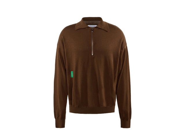 District Vision District Vision Merino Wool Quarter Zip Sweater Espresso - view 1