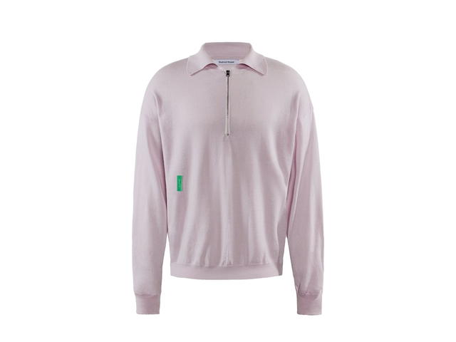 District Vision District Vision Merino Wool Quarter Zip Sweater Lilac Grey - view 1