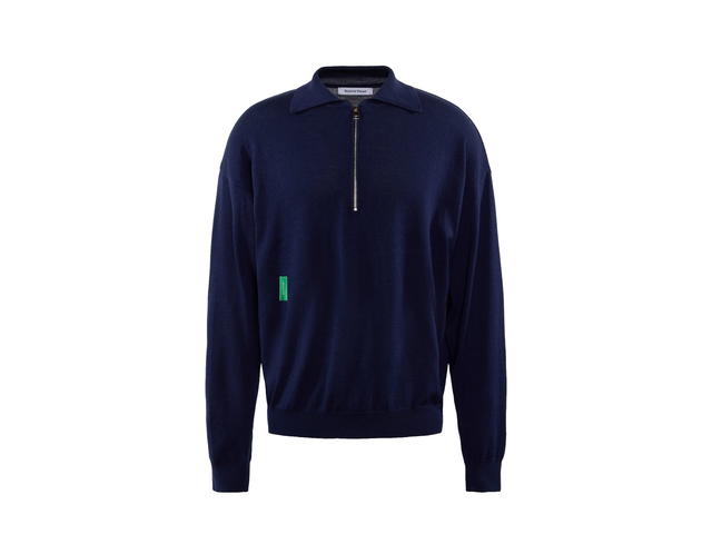 District Vision District Vision Merino Wool Quarter Zip Sweater Navy - view 1