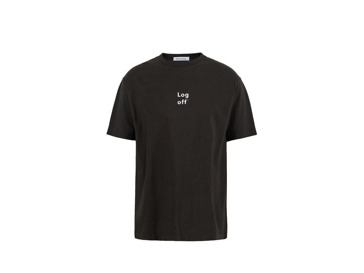 District Vision District Vision California Cotton Tee Log Off Deep Brown
