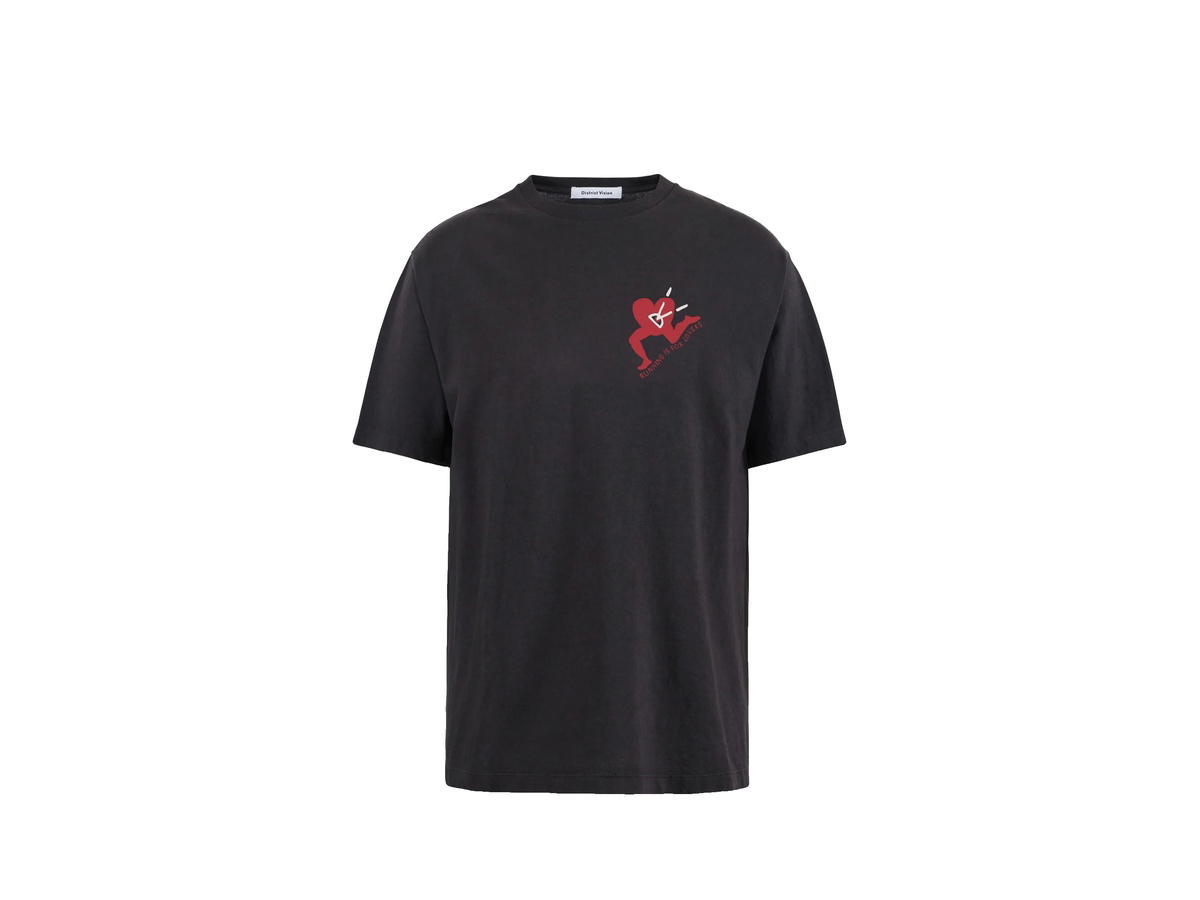 District Vision District Vision California Cotton Tee Run With Heart Vintage Black