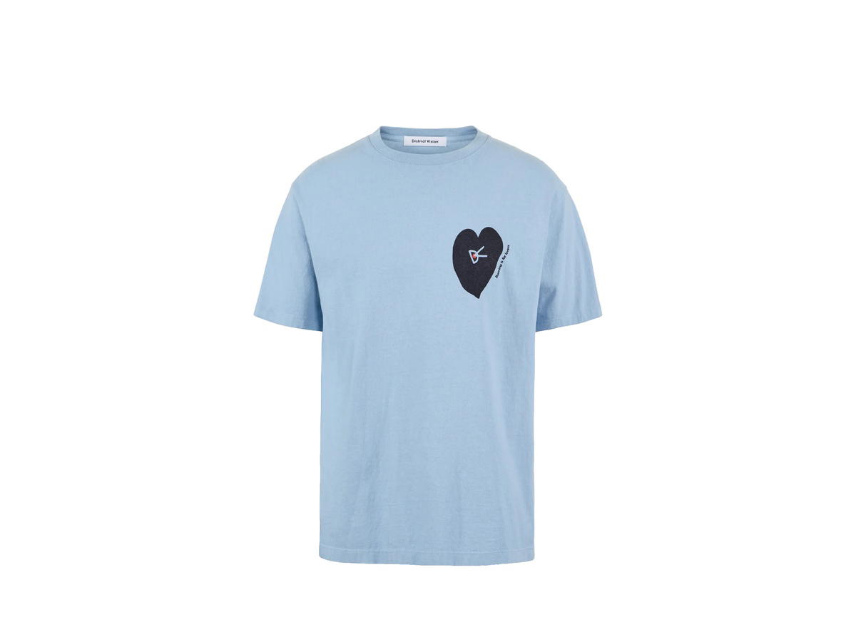 District Vision District Vision California Cotton Tee Run in Love Light Blue