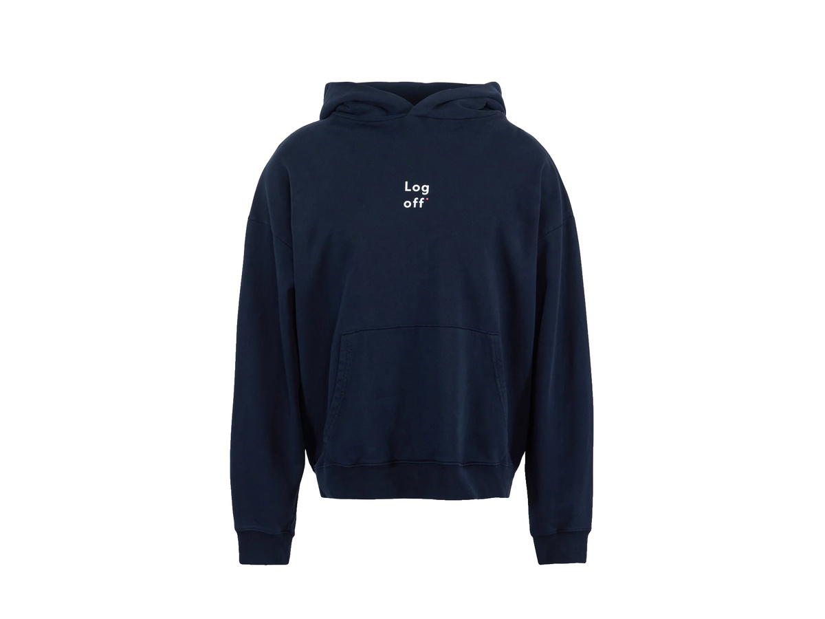 District Vision District Vision California Cotton Hoodie Log Off Navy