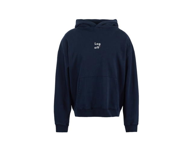 District Vision District Vision California Cotton Hoodie Log Off Navy - view 1
