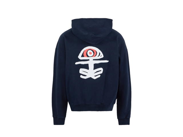 District Vision District Vision California Cotton Hoodie Log Off Navy - view 2