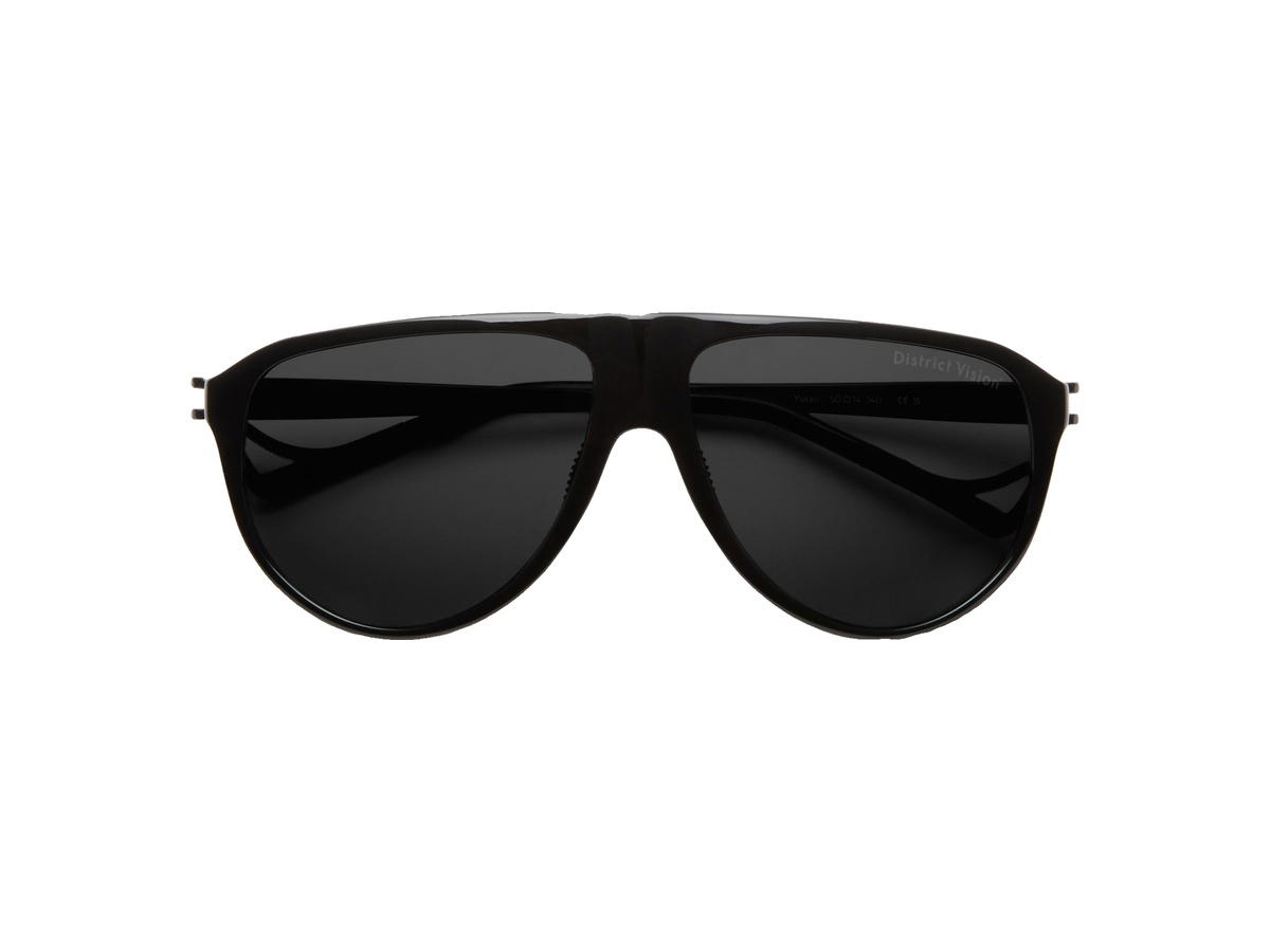 District Vision District Vision Yukari Windshield Glasses Glossy Black D+ Water Gray Lenses
