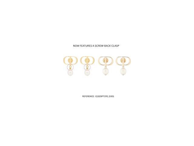 Dior Dior Petit CD Earrings Gold-Finish Metal And White Resin Pearls Double Spiral (2025) - view 5