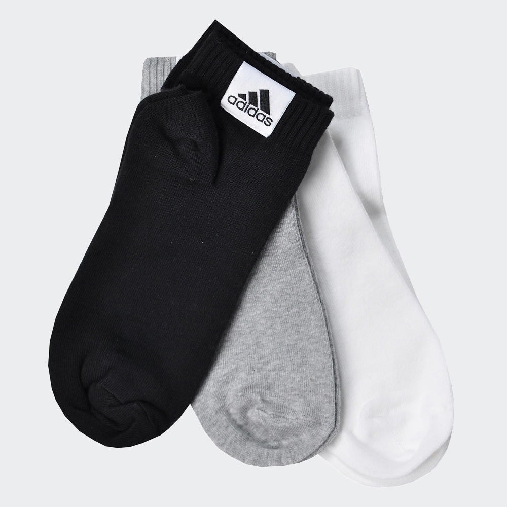 adidas adidas Thin Liner Ankle Socks 3 Pairs Black Grey White
