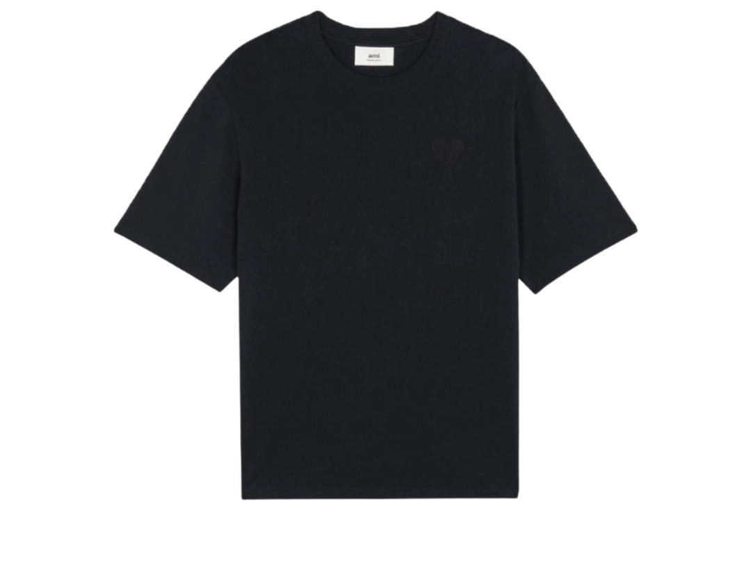 Ami Paris AMI de Coeur Tone-On-Tone T-Shirt Black Noir - 22SS