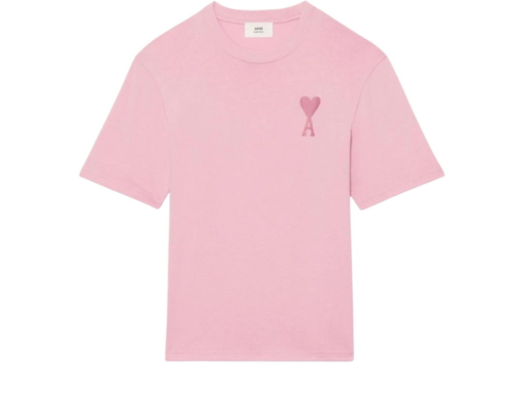 Ami Paris AMI de Coeur Tone-On-Tone T-Shirt Pale Pink - 22SS