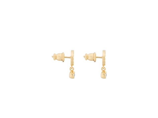 Dior Dior Petit CD Earrings Gold Crystal White - view 3