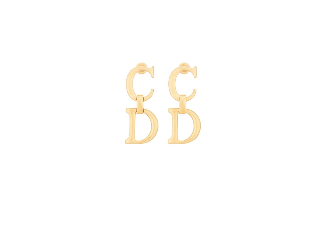 Dior Dior Saddle Earrings Gold Finish Metal