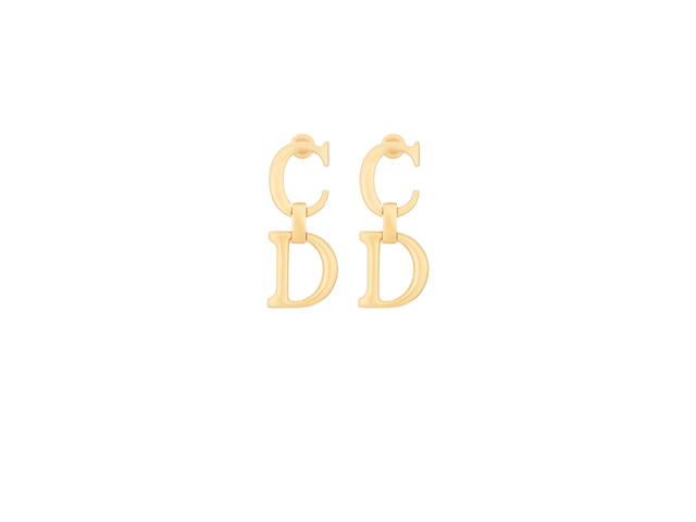 Dior Dior Saddle Earrings Gold Finish Metal - view 1