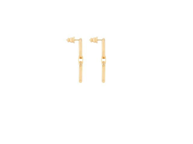 Dior Dior Saddle Earrings Gold Finish Metal - view 2