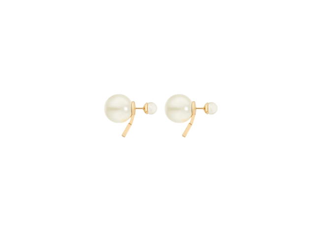 Dior Dior Tribales Earrings Gold Finish Metal and White Resin Pearls - view 2