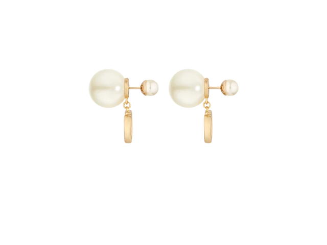 Dior Dior Tribales Earrings Gold Finish Metal and White Resin Pearls - view 2