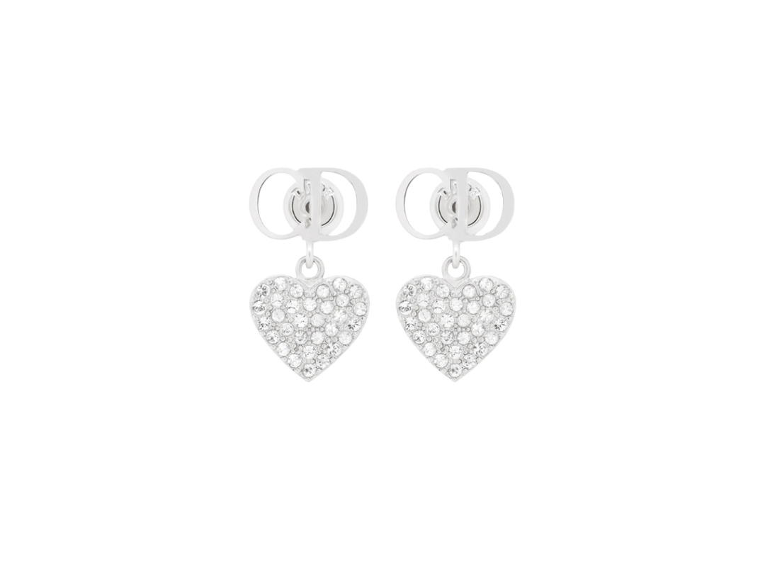 Dior Dior Clair D Lune Earrings Silver Crystal White
