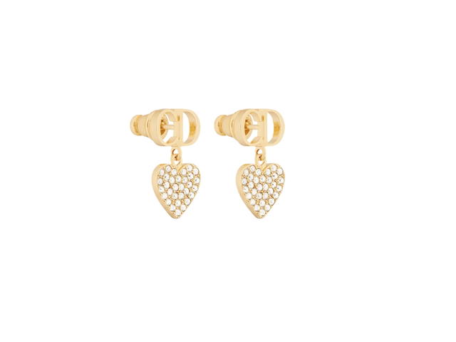 Dior Dior Clair D Lune Earrings Gold Finish Metal and Silver-Tone Crystals - view 2