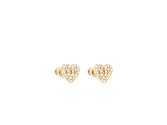 Dior Dior Clair D Lune Stud Earrings Gold-Finish Metal and Silver-Tone Crystals - view 1