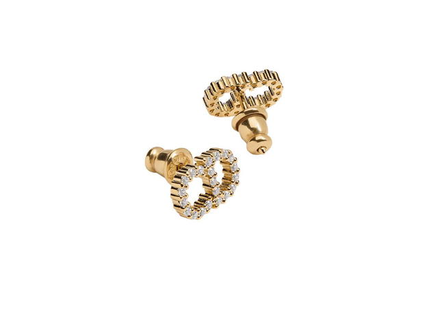 Dior Dior Clair D Lune Earrings Gold-Tone Crystal - view 2