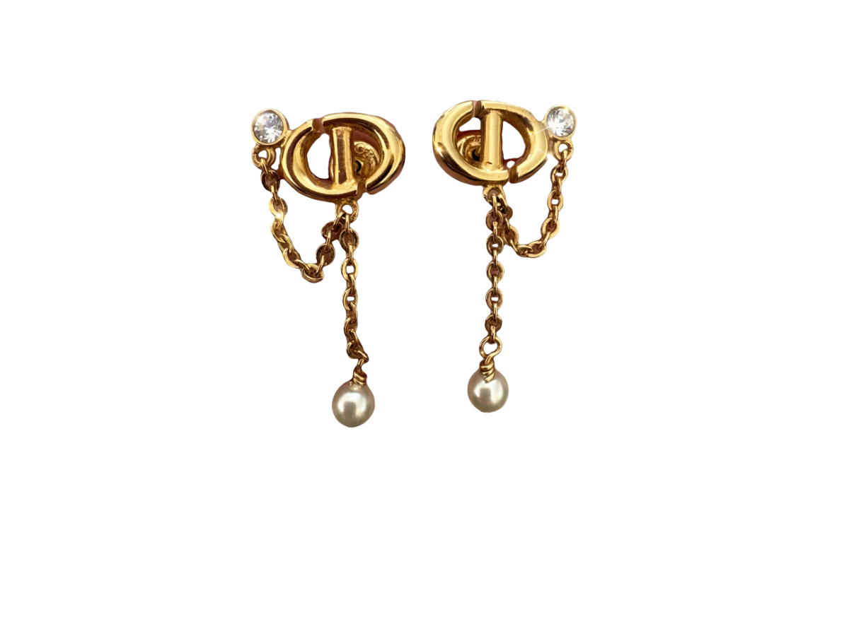 Buy Dior CD Navy Earrings Gold at Sasom – Authentic and Ready to Ship