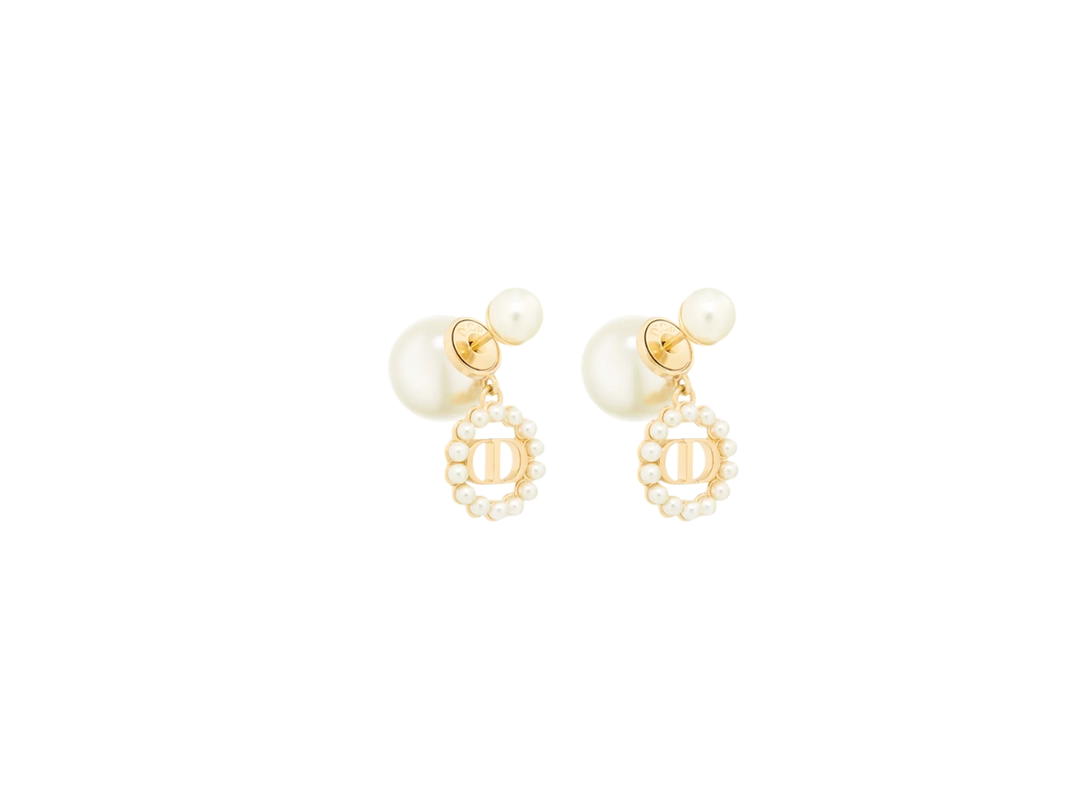 Dior Dior Tribales Earrings Gold-Finish White