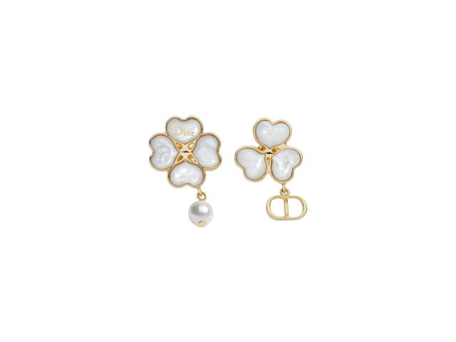 Dior Dior Sparkling Clover Earrings Gold And Mother-Of-Pearl - view 1