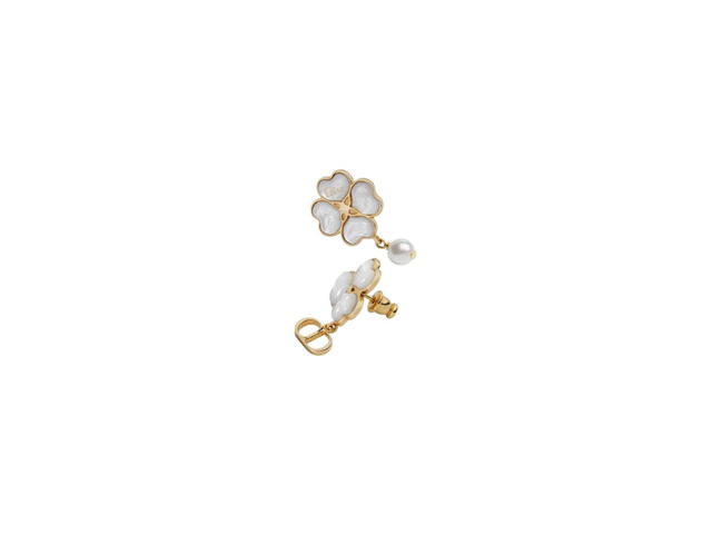 Dior Dior Sparkling Clover Earrings Gold And Mother-Of-Pearl - view 2