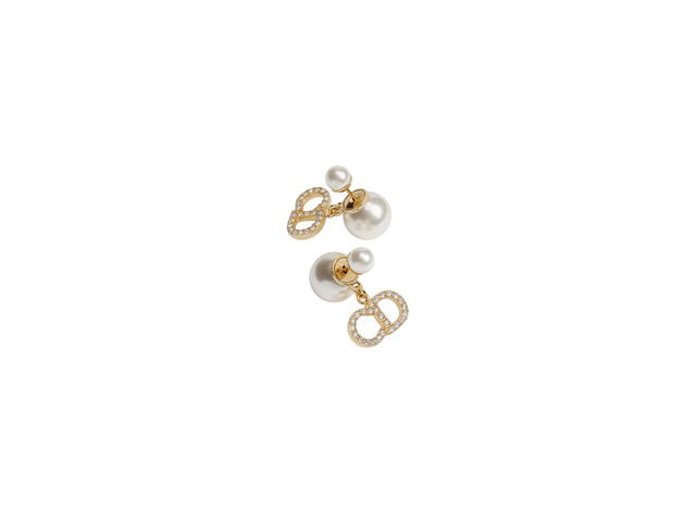 Dior Dior Tribales Earrings Gold White Resin Pearls And Crystals - view 2