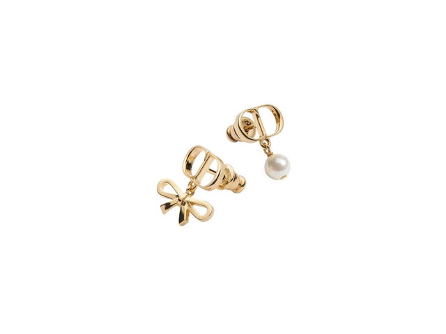 Dior Dior CD Mini Bow Earrings Gold-Finish - view 2