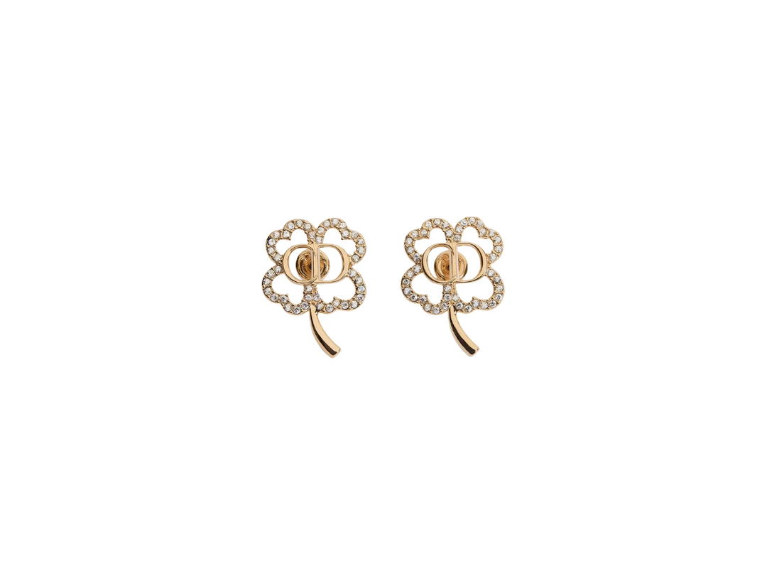 Dior Dior CD Shiny Clover Earrings Gold-Finish