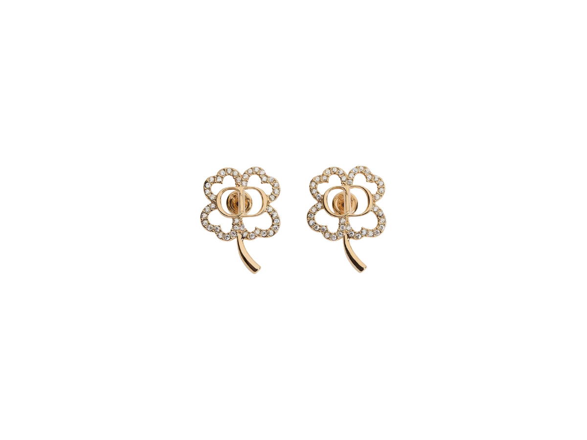 Dior Dior CD Shiny Clover Earrings Gold-Finish