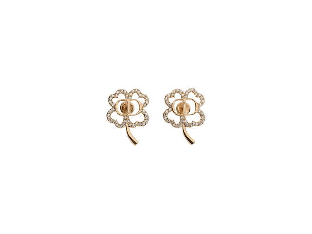 Dior Dior CD Shiny Clover Earrings Gold-Finish - view 1