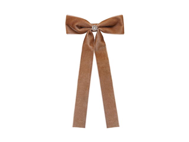 EMI JAY THAILAND EMI JAY Iconic Velvet Bow Barrette in Mocha Mousse - view 1
