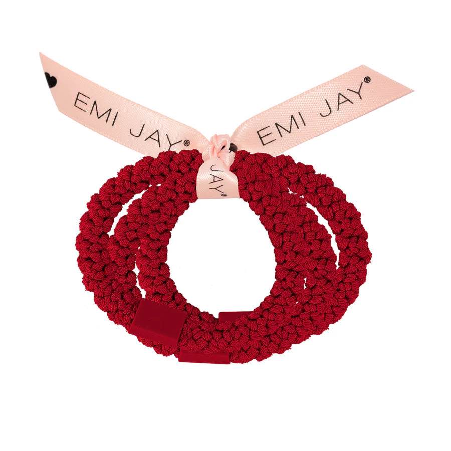 EMI JAY THAILAND EMI JAY Knit Hair Ties 3-Pack in CHERRY KISS