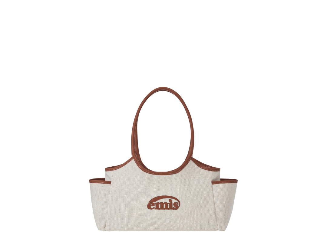 Emis Emis Canvas Leather Shoulder Bag Brown