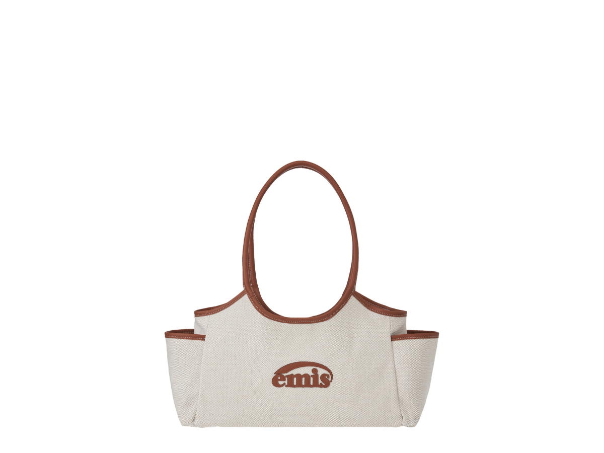 Emis Emis Canvas Leather Shoulder Bag Brown