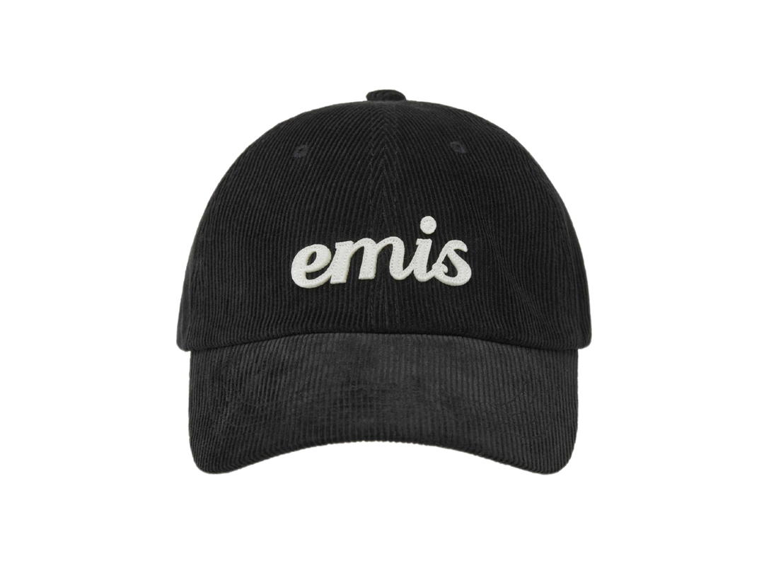 Emis Emis Applique Corduroy Ball Cap Black