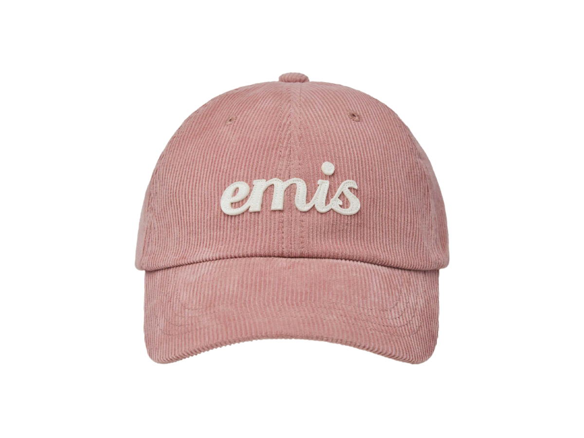 Emis Emis Applique Corduroy Ball Cap Pink
