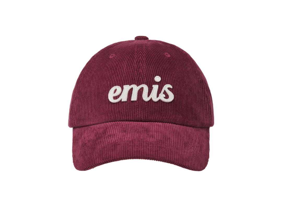 Emis Emis Applique Corduroy Ball Cap Wine