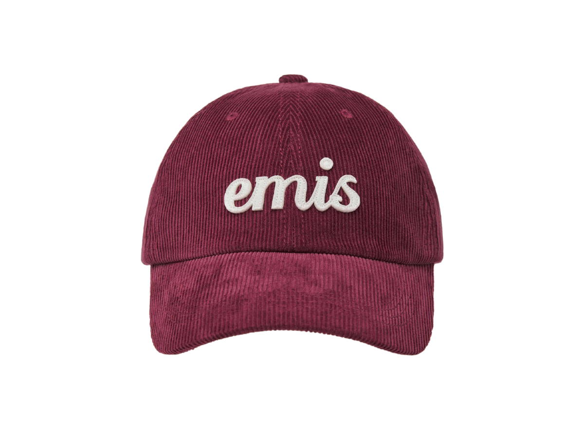 Emis Emis Applique Corduroy Ball Cap Wine