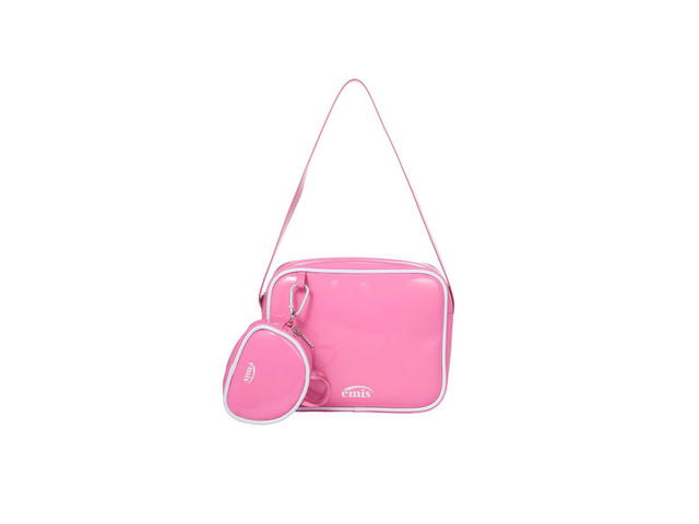 Emis Emis Enamel Shoulder Bag With Coin Purse Set-Pink - view 1