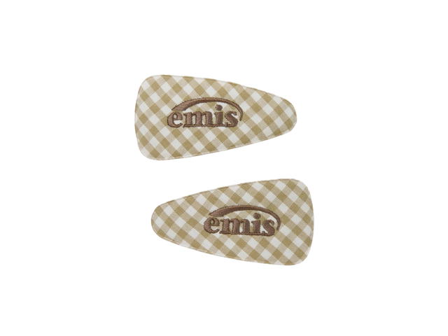 Emis Emis Gingham Check Wide Hairpin Beige - view 1