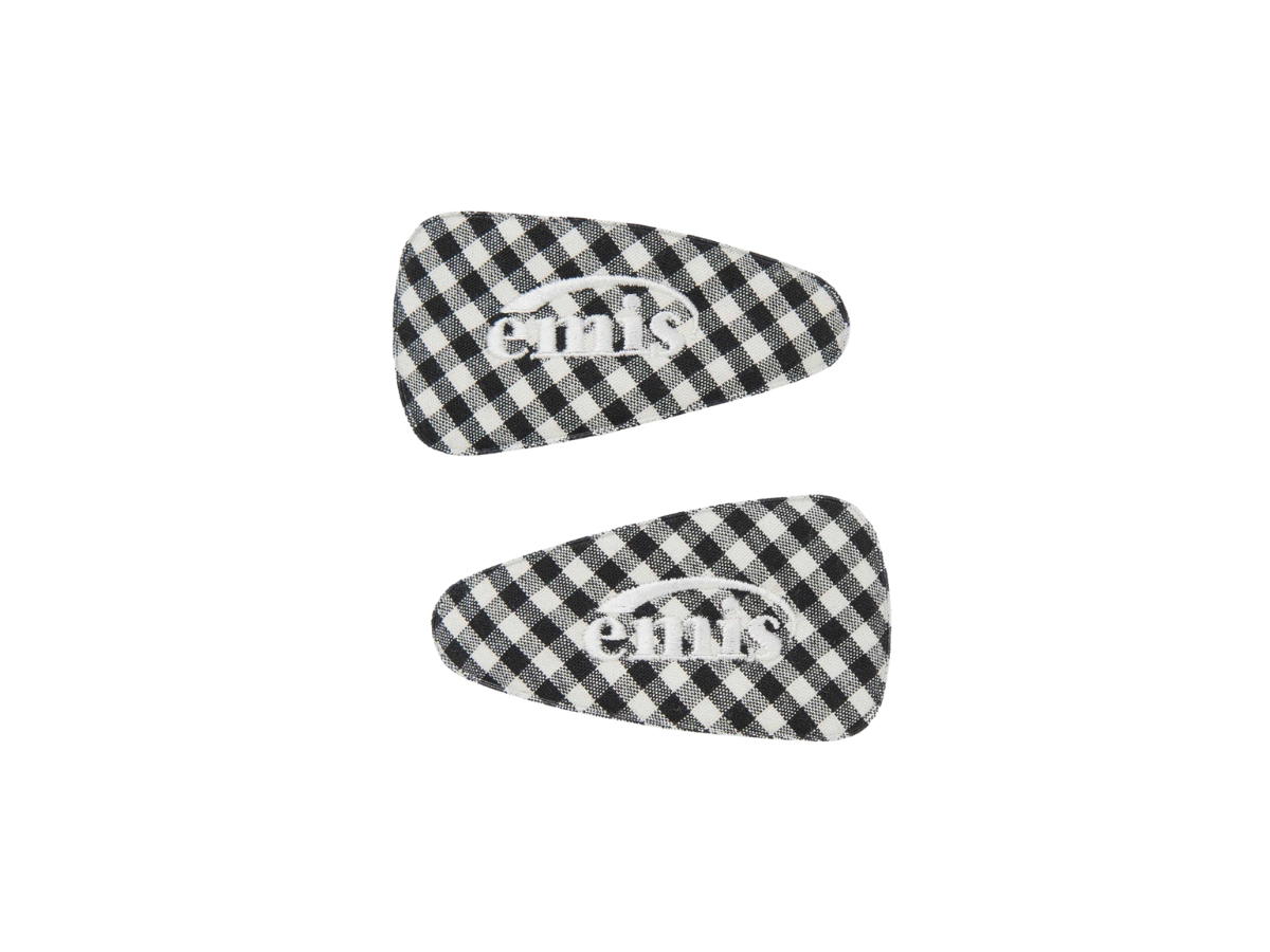 Emis Emis Gingham Check Wide Hairpin Black