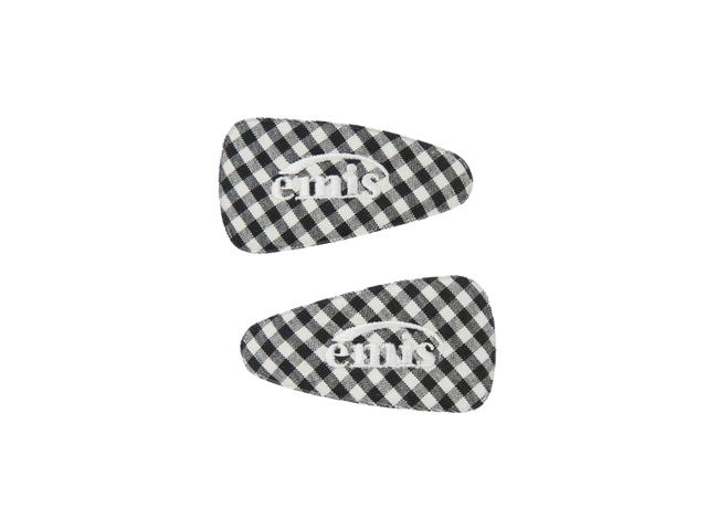 Emis Emis Gingham Check Wide Hairpin Black - view 1