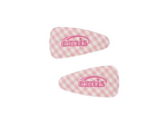 Emis Emis Gingham Check Wide Hairpin Pink - view 1