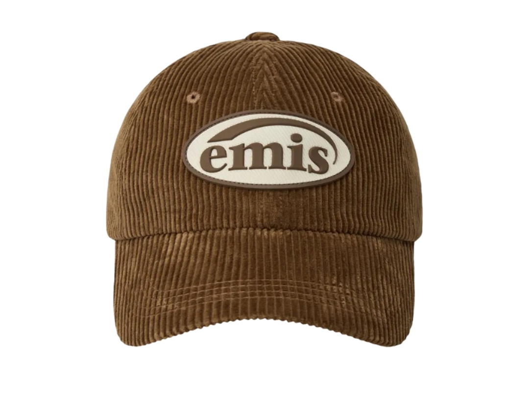 Emis Emis Rubber Patch Corduroy Ball Cap Brown